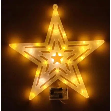 Ozdobna Gwiazda Led Na Baterie Xxl Białe Ciepłe Światło 40 Cm
