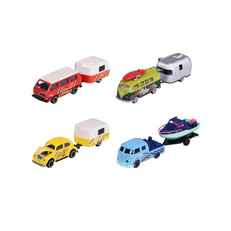 VOLKSWAGEN Z PRZYCZEPKĄ  KOLEKCJA SAMOCHODÓW DLA DZIECI MAJORETTE 3+