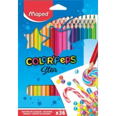 KREDKI TRÓJKĄTNE OŁÓWKOWE COLOR PEPS 36 KOLORÓW MAPED