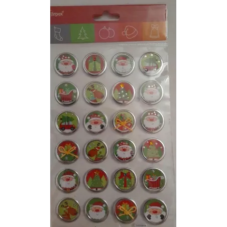 Naklejki Wytwłaczane Boże Narodzenie 24 Szt – Dekoracje Świąteczne