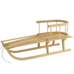 Duże Sanki Drewniane Z Oparciem Metalowe Płozy 75 Kg