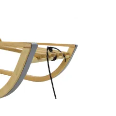 DUŻE SANKI DREWNIANE Z OPARCIEM METALOWE PŁOZY 75 KG