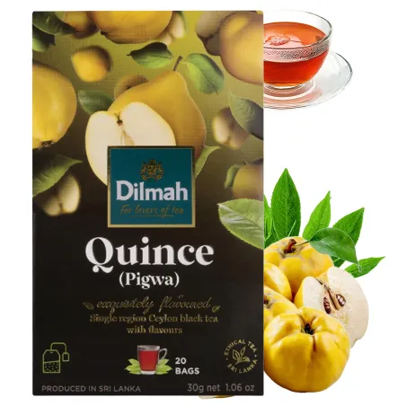 HERBATA CZARNA CEJLOŃSKA DILMAH QUINCE PIGWA 20 SASZETEK