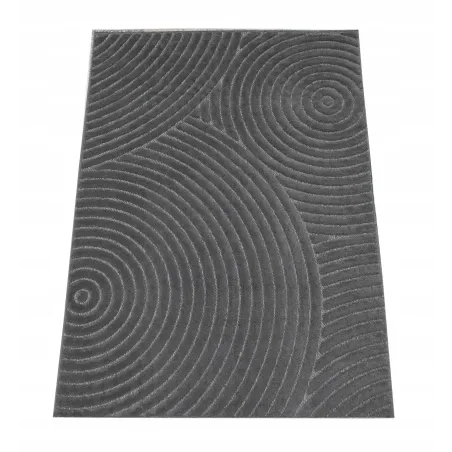 Dywan Do Salonu Płaskotkany 3D Koła Boho Antracyt 133X190Cm Juno
