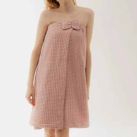 Ręcznik Vaffel Różowy Kąpielowy Z Rzepem 145X75 Cm Homla