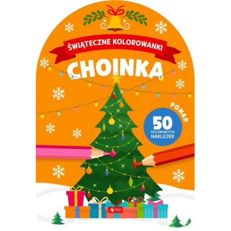 Choinka. Świąteczne Kolorowanki Z Naklejkami