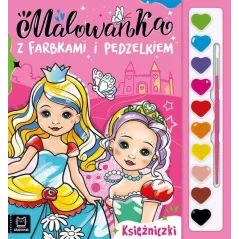 KSIĘŻNICZKI. MALOWANKA Z FARBKAMI I PĘDZELKIEM