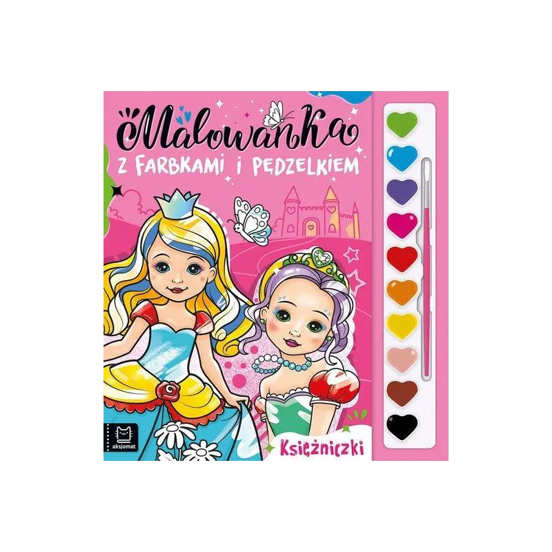 KSIĘŻNICZKI. MALOWANKA Z FARBKAMI I PĘDZELKIEM