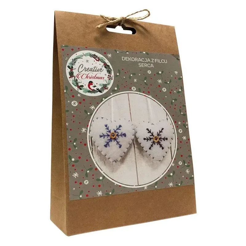 DEKORACJA Z FILCU SERCA ZESTAW KREATYWNY