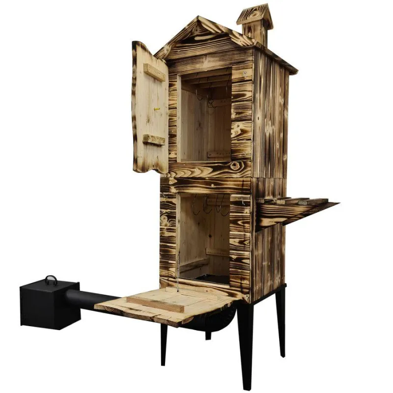 WĘDZARNIA DREWNIANA OGRODOWA DWUKOMOROWA HERBORG EH-010OP