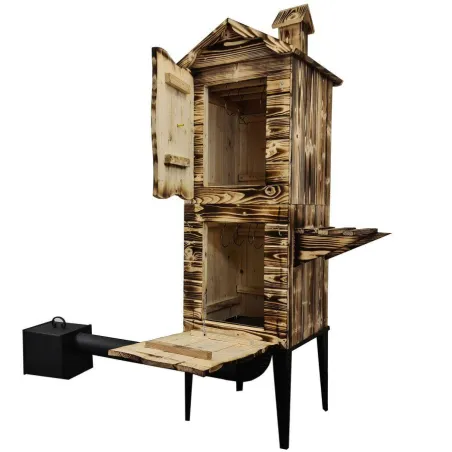 WĘDZARNIA DREWNIANA OGRODOWA DWUKOMOROWA HERBORG EH-010OP