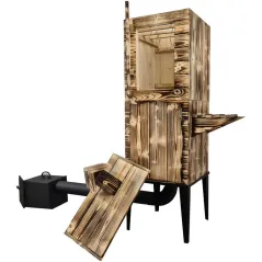 WĘDZARNIA DREWNIANA OGRODOWA DWUKOMOROWA HERBORG EH-010OP