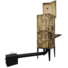 WĘDZARNIA DREWNIANA OGRODOWA DWUKOMOROWA HERBORG EH-010OP