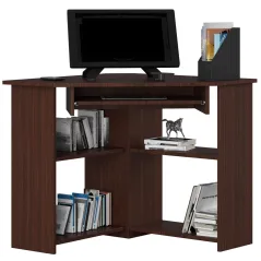 Biurko Klasyczne Narożne Ted 80 Cm Z Półkami Wenge