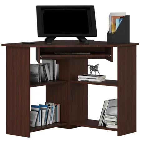 Biurko Klasyczne Narożne Ted 80 Cm Z Półkami Wenge