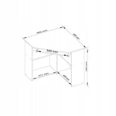 BIURKO KLASYCZNE NAROŻNE TED 80 CM Z PÓŁKAMI WENGE