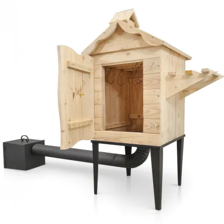 DOMOWA WĘDZARNIA OGRODOWA DREWNIANA Z RURAMI DYMOWYMI PALENISKIEM HERBORG AD-092N