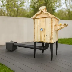 Domowa Wędzarnia Ogrodowa Drewniana Z Rurami Dymowymi Paleniskiem Herborg Ad-092N