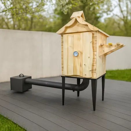 Domowa Wędzarnia Ogrodowa Drewniana Z Rurami Dymowymi Paleniskiem Herborg Ad-092N