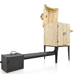 DOMOWA WĘDZARNIA OGRODOWA DREWNIANA Z RURAMI DYMOWYMI  PALENISKIEM HERBORG AD-092N