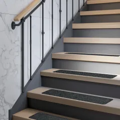 WYCIERACZKA DYWANIK SCHODOWY ANTYPOŚLIZGOWY 2W1 JASNOSZARY 25X60 CM