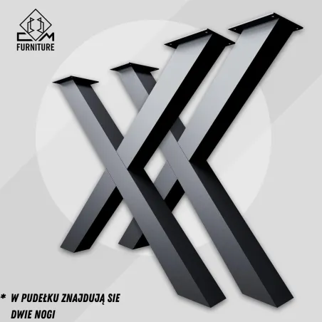 Metalowe Nogi Do Stołu X Industrialne 80X72 Cm 2 Szt.