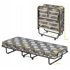 ŁÓŻKO POLOWE TURYSTYCZNE SKŁADANE 80X190 CM Z MATERACEM 8 CM