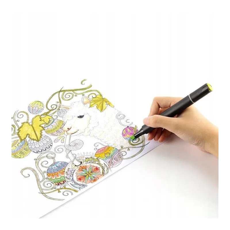 DWUSTRONNE MARKERY ALKOHOLOWE 120 SZTUK ZESTAW Z TORBĄ I PODSTAWKĄ