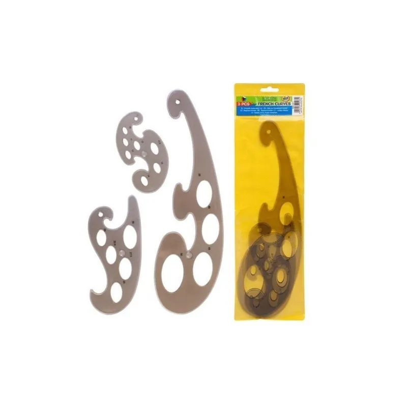 KRZYWIKI KREŚLARSKIE 3 SZTUKI ZESTAW DO RYSUNKU TECHNICZNEGO STARPAK