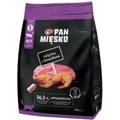 SUCHA KARMA DLA KOTA CIELĘCINA Z KREWETKAMI S 400G PAN MIĘSKO