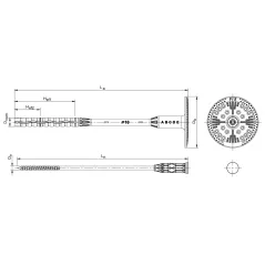 Fasadowy Kołek Do Styropianu Wełny Ø10 Fix-M 280 Mm Z Trzpieniem Metalowym 100Szt.