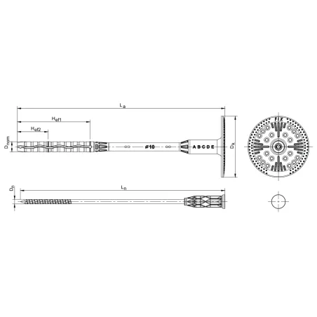 Fasadowy Kołek Do Styropianu Wełny Ø10 Fix-M 280 Mm Z Trzpieniem Metalowym 100Szt.