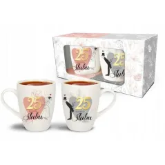 ZESTAW 2 KUBKÓW 25 ROCZNICA ŚLUBU 300ML
