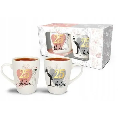 Zestaw 2 Kubków 25 Rocznica Ślubu 300Ml