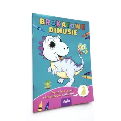 BROKATOWE DINUSIE. UROCZE KOLOROWANKI Z BROKATOWYMI NAKLEJKAMI