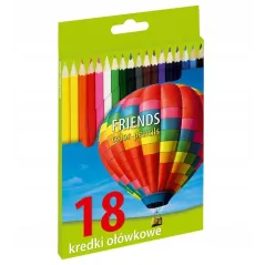 KREDKI OŁÓWKOWE SZEŚCIOKĄTNE 18 KOLORÓW GRAND