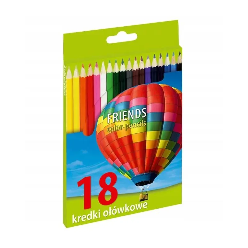 KREDKI OŁÓWKOWE SZEŚCIOKĄTNE 18 KOLORÓW GRAND