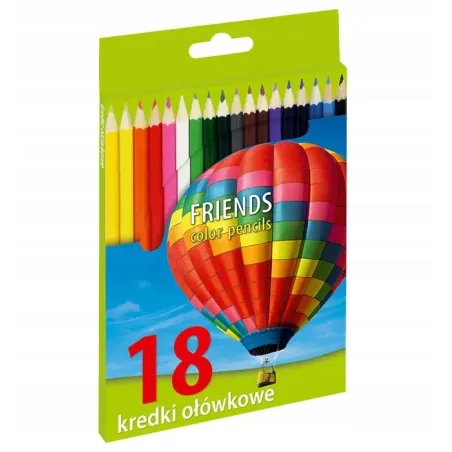 KREDKI OŁÓWKOWE SZEŚCIOKĄTNE 18 KOLORÓW GRAND