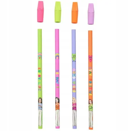 Zestaw Ołówków Top Model 4 Sztuki Z Gumką Depeche