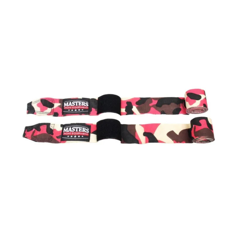 ELASTYCZNE TAŚMY BOKSERSKIE MASTERS CAMOUFLAGE 3,5M RÓŻOWE