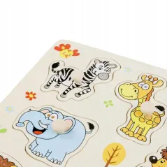 EDUKACYJNE DREWNIANE PUZZLE UKŁADANKA ZWIERZĘTA DLA DZIECI 3+