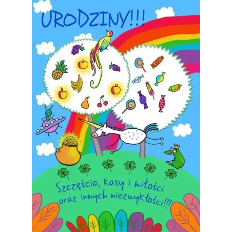 KOLOROWY KARNET URODZINOWY TĘCZA B6