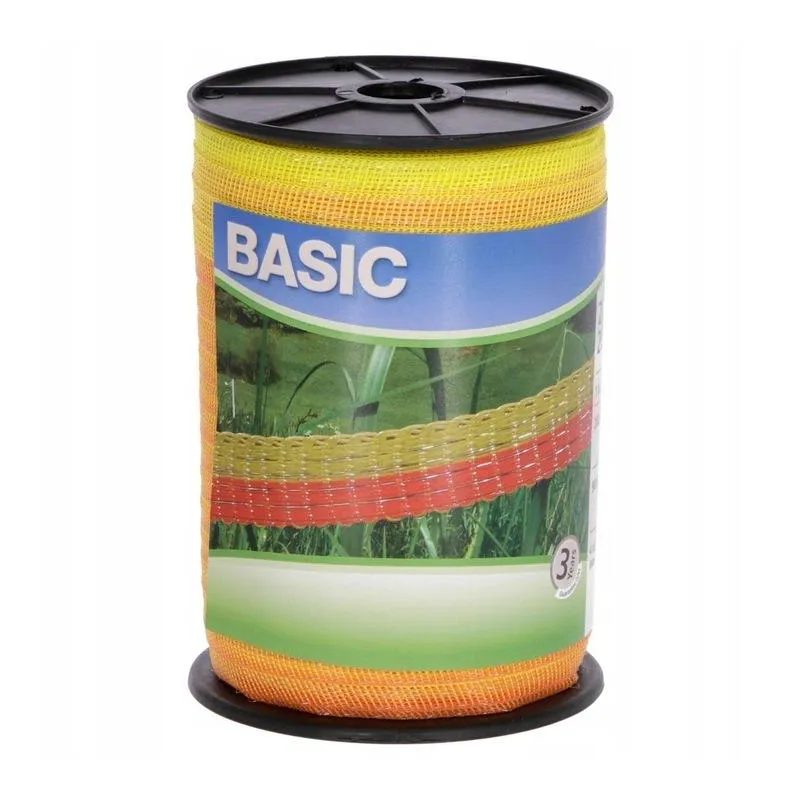 TAŚMA OGRODZENIOWA BASIC ŻÓŁTO POMARAŃCZOWA 200M