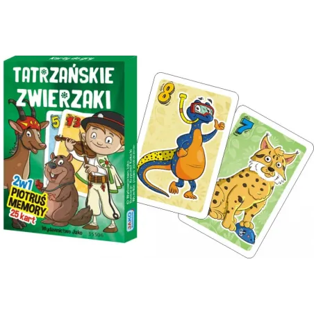 KARTY PIOTRUŚ I MEMORY TATRZAŃSKIE ZWIERZAKI DLA DZIECI