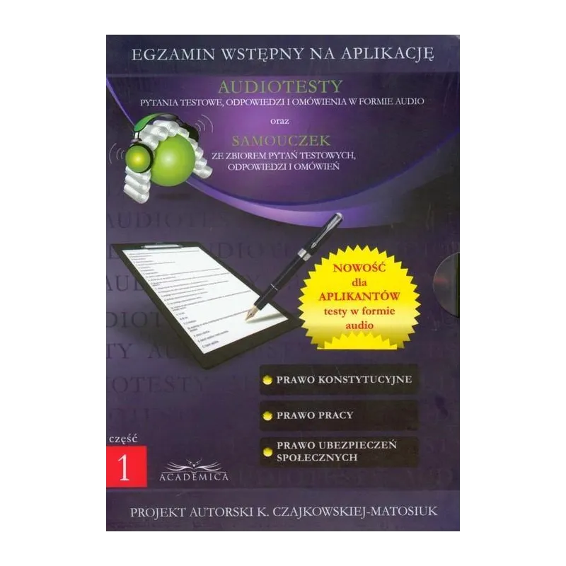 EGZAMIN WSTĘPNY NA APLIKACJĘ. AUDIOTESTY ORAZ SAMOUCZEK DVD PL - Academica Wydawnictwo SWPS