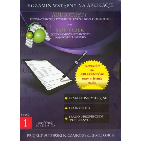 EGZAMIN WSTĘPNY NA APLIKACJĘ. AUDIOTESTY ORAZ SAMOUCZEK DVD PL - Academica Wydawnictwo SWPS
