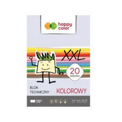 BLOK TECHNICZNY Z KOLOROWYMI KARTKAMI 20 ARKUSZY A4 - Happy Color