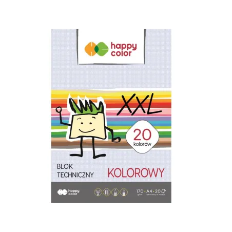 BLOK TECHNICZNY Z KOLOROWYMI KARTKAMI 20 ARKUSZY A4 - Happy Color