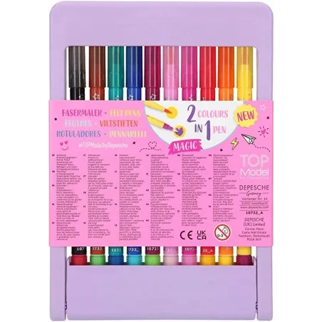 FLAMASTRY MAGICZNE TOP MODEL ZESTAW 10 DWUSTRONNYCH PISAKÓW DEPESCHE