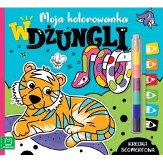 W DŻUNGLI. KOLOROWANKA + KREDKA SEGMENTOWA - Aksjomat